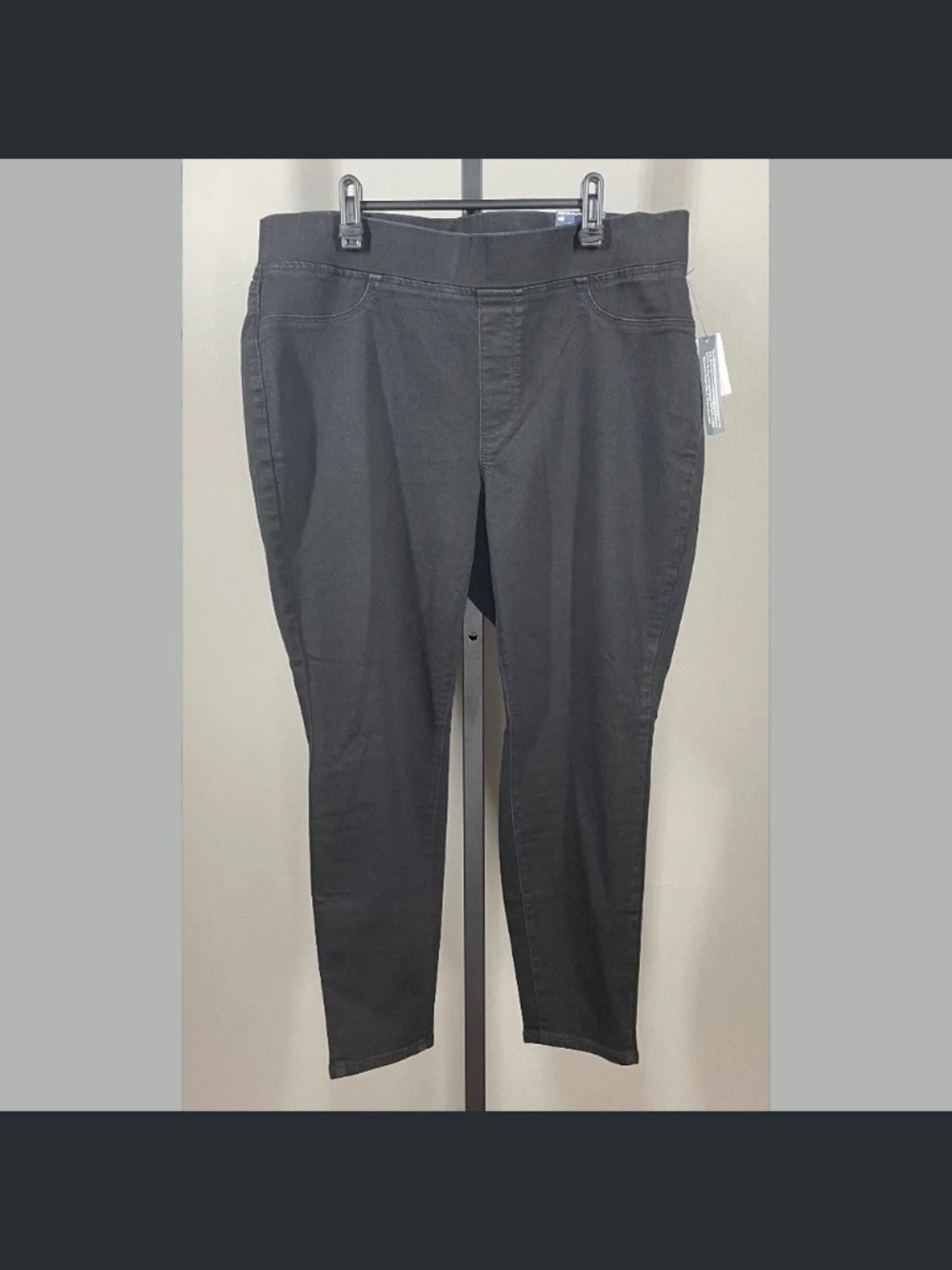 NEW Talbots Jeans Womens 16 W petite black denim pull on skinny casual classic